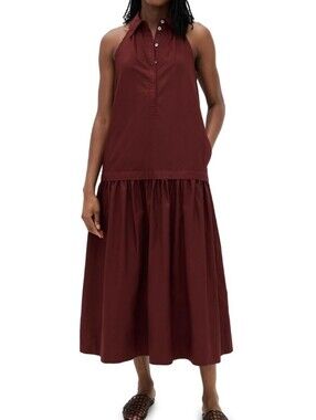 A.L.C. Sleeveless Halter Maxi Dress - Burgundy